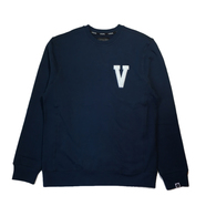 VISUAL / VARISTY CUSTOM CREWNECK (NAVY)