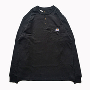 CARHARTT USA / POCKET HENLEY NECK LS TEE (BLACK)