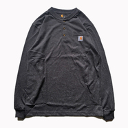 CARHARTT USA / POCKET HENLEY NECK LS TEE (Carbon Heather)