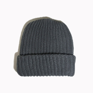 COLUMBIA KNIT / [MADE IN USA] SOLID COTTON KNIT CAP (CHARCOAL)