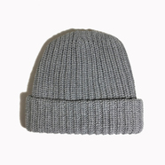 COLUMBIA KNIT / [MADE IN USA] SOLID COTTON KNIT CAP (SMOKY)