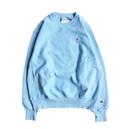 CHAMPION USA / PIGMENT DYE REVERSE WEAVE CREW NECK (BLUE)