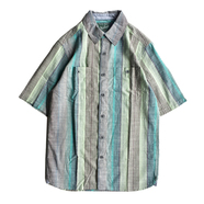 WOOLRICH / STRIPE S/S SHIRT (GREEN)