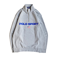 POLO SPORT / LOGO HALF ZIP SWEAT (GREY)