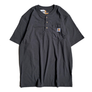 CARHARTT USA / POCKET HENLEY NECK TEE (BLACK)