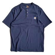 CARHARTT USA / POCKET HENLEY NECK TEE (NAVY)