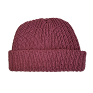 COLUMBIA KNIT / [MADE IN USA] SHORT COTTON KNIT CAP (BURGUNDY)