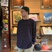 ＣＯＬＵＭＢＩＡ　ＫＮＩＴ　／　［ＭＡＤＥ　ＩＮ　ＵＳＡ］　ＢＯＲＤＥＲ　　ＬＳ　ＴＥＥ　（ＮＡＶＹ）