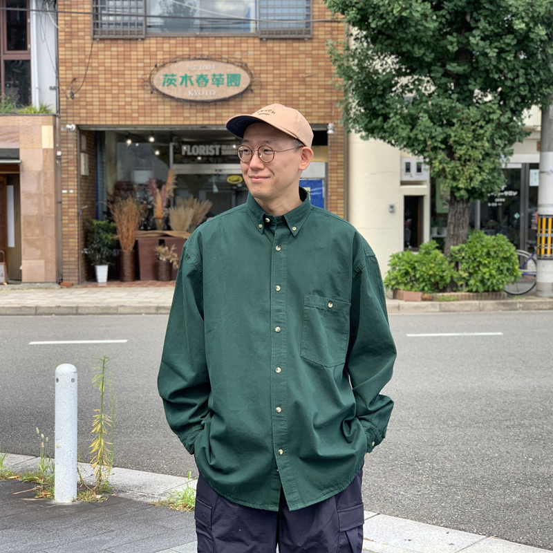 ONLINE SHOP：COBRA CAPS / Heavyweight Denim LS Shirt (Dark green