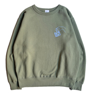 WACK WACK / "TOXIC" 12.4oz Heavy weight crewneck sweat (Olive)