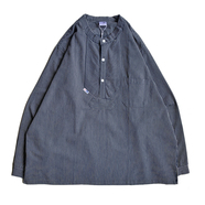 modAS / No collar Fisherman Pocket LS Shirt (Narrow stripe)