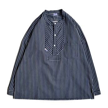 ｍｏｄＡＳ　／　Ｎｏ　ｃｏｌｌａｒ　Ｆｉｓｈｅｒｍａｎ　Ｐｏｃｋｅｔ　ＬＳ　Ｓｈｉｒｔ　（Ｗｉｄｅ　ｓｔｒｉｐｅ）