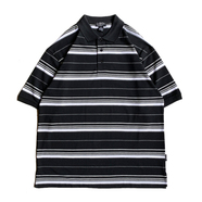 CALTOP / STRIPE POLO SHIRT (BLACK)