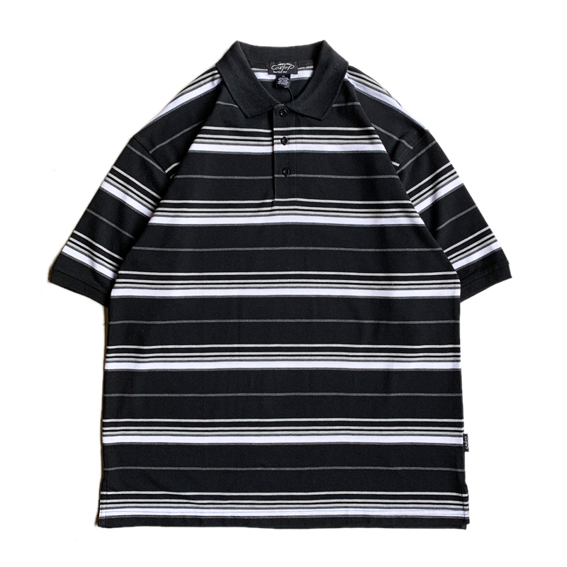 ONLINE SHOP CALTOP STRIPE POLO SHIRT BLACK BEDLAM NOTHIN