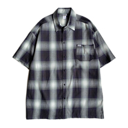 CALTOP / OMBRE CHECK SS SHIRTS (NAVY)