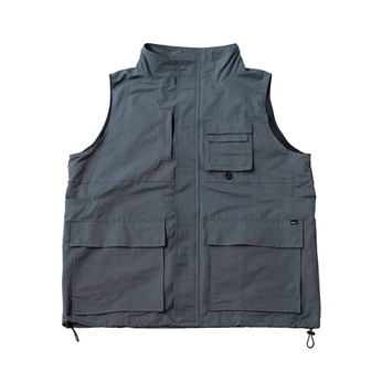 ｎｕｔｔｙｃｌｏｔｈｉｎｇ　×　ＧＯＯＤＷＡＶＥ　／　Ｆｌｏｗｉｎｇ　ｖｅｓｔ　（Ｃｈａｒｃｏａｌ　ｇｒｅｙ）