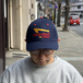 ＩＮ－Ｎ－ＯＵＴ　ＢＵＲＧＥＲ　／　Ｌｏｇｏ　ｓｔｒｅｔｃｈ　ｃａｐ　（Ｎａｖｙ）