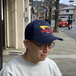 ＩＮ－Ｎ－ＯＵＴ　ＢＵＲＧＥＲ　／　Ｌｏｇｏ　ｓｔｒｅｔｃｈ　ｃａｐ　（Ｎａｖｙ）