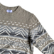 Ｏｌｄ　Ｎａｖｙ　／　Ｐａｔｔｅｒｎ　Ｃｒｅｗｎｅｃｋ　Ｓｗｅａｔｅｒ　（Ｂｅｉｇｅ）
